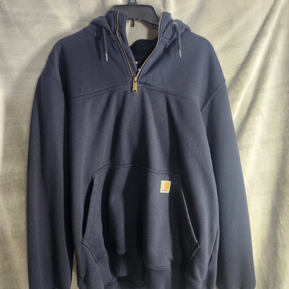 Carhartt Navy Half-Zip Hooded Pullover